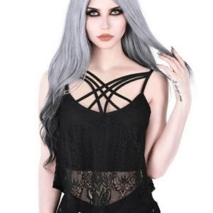 Killstar Deadly Beloved strappy crop top